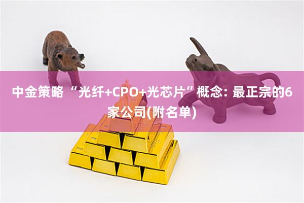 中金策略 “光纤+CPO+光芯片”概念: 最正宗的6家公司(附名单)